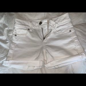 American Eagle White Jean Shorts